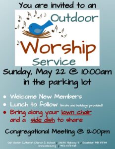 Single INdoor Worship Service & Potluck