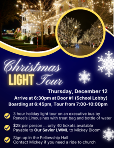 Christmas Light Tour @ Meet at Door 1, By the Flagpoles