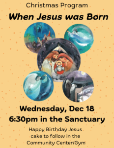 Christmas Program @ Sanctuary, Doors #2 and #3